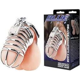 ELECTRIC NOVELTIES BLUE LINE DELUXE CHASTITY CAGE