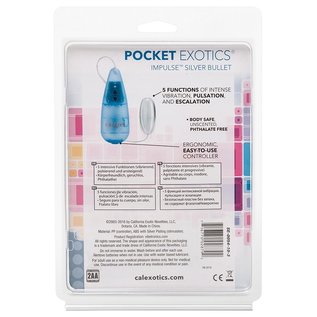 CALIFORNIA EXOTICS BULLET EGG POCKET EXOTIC IMPULSE SILVER NO BOX