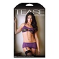 FANTASY LINGERIE BRALETTE AND SKIRTED GARTER CROTCHLESS PURPLE