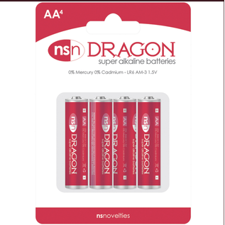 NS NOVELTIES BATTERY AA DRAGON ALKALINE 4PK