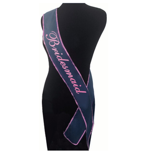 LITTLE GENIE SASH BRIDESMAID BLACK & PINK