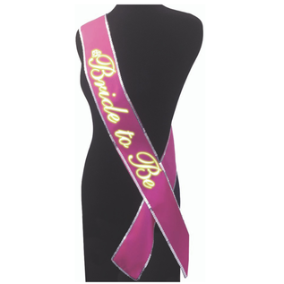 LITTLE GENIE GLOW IN THE DARK BRIDE TO BE SASH PINK