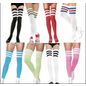 MUSIC LEGS 4245 ATHLETIC SOCK THIGH HIGH STRIPED TOP