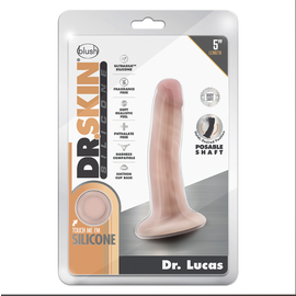 BLUSH DR SKIN DILDO SILICONE POSABLE DR LUCAS 5" VANILLA