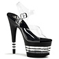 PLEASER PLEASER ADORE 708 SANDAL BLACK AND CLEAR 7" SIZE 9