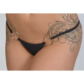 MINOR CREATIONS RING THONG BLACK O/S G 125