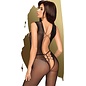 PENTHOUSE LINGERIE BODYSTOCKING FORBIDDEN FRUIT PLUNGED OPEN CROTCH BLACK XL