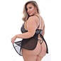 SEVEN TILL MIDNIGHT TWO TONE LACE AND MESH BABY DOLL THONG