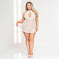 SEVEN TILL MIDNIGHT MESH AND LACE BABY DOLL SET-WHITE 3X/4X