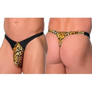 BODY LANGUAGE THONG MENS LARGE POUCH WHITE/BLACK O/S