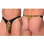 BODY LANGUAGE THONG MENS LARGE POUCH WHITE/BLACK O/S
