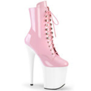 PLEASER PLEASER FLAMINGO LACE UP ANKLE BOOT SIDE ZIP