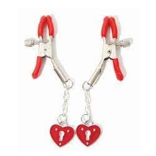 LITTLE GENIE SEXY AF HEART NIPPLE CLAMPS RED