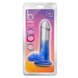 BLUSH DILDO/BALLS B YOURS STELLA 6" BLUE/CLEAR