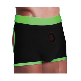 GET LUCKY GET LUCKY STRAP ON BOXER SHORTS BLACK/GREEN TRIM