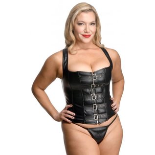 STRICT LEATHER LACE UP CORSET AND THONG
