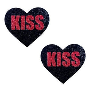 NEVA NUDE KISS RED AND BLACK HEART PASTIES