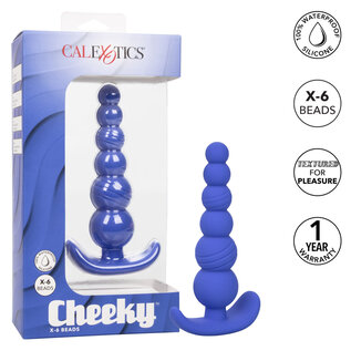 CALIFORNIA EXOTICS CHEEKY X-6 BEADED PROBE BLUE