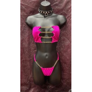 HOT GIRL LINGERIE HG SOLID CHAIN STONE BIKINI SETS