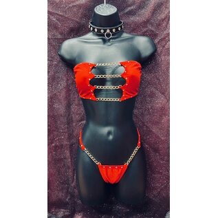 HOT GIRL LINGERIE HG SOLID CHAIN STONE BIKINI SETS