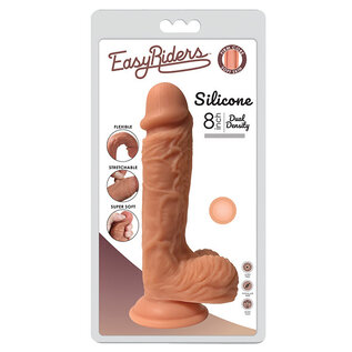 CURVE TOYS EASY RIDER DILDO SILICONE 8" CARAMEL