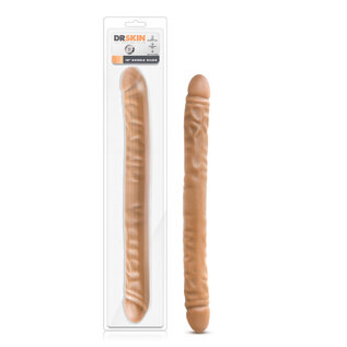 BLUSH DR SKIN DOUBLE ENDED DONG 18" MOCHA