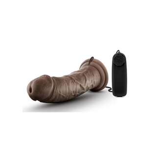 BLUSH DR SKIN VIBRATING W/REMOTE CHOCOLATE 8"