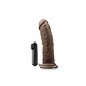 BLUSH DR SKIN VIBRATING W/REMOTE CHOCOLATE 8"