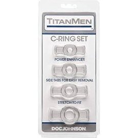 DOC JOHNSON TITANMEN STRETCH RING 4 PACK CLEAR