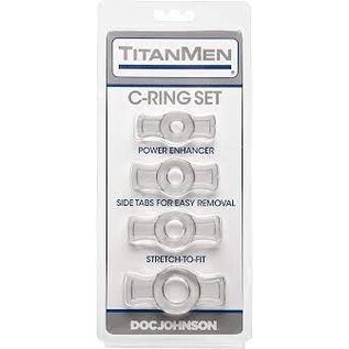 DOC JOHNSON TITANMEN STRETCH RING 4 PACK CLEAR