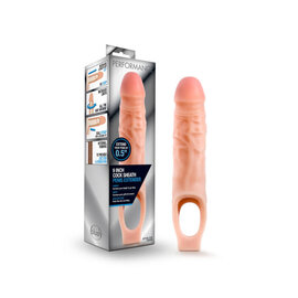 BLUSH PERFORMANCE SILICONE COCK SHEATH PENIS EXTENDER FLESH 9 INCH