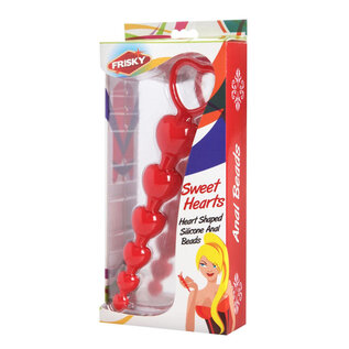 XR BRAND SWEET HEARTS HEART ANAL BEADS RED