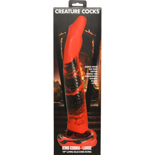 XR BRAND CREATURE COCKS KING COBRA LARGE  DILDO RED/BLK 14"