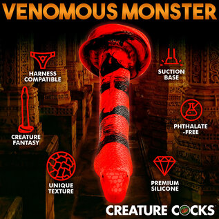 XR BRAND CREATURE COCK KING COBRA LARGE DONG 14" RED/BLK