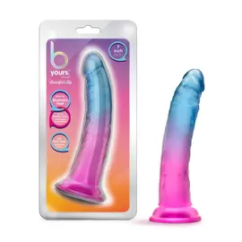BLUSH DILDO B YOURS BEAUTIFUL SKY SUNSET 7" PINK & BLUE