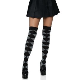 LEG AVENUE LA ARGYLE KNIT OVER THE KNEE SOCK O/S