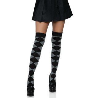 LEG AVENUE LA ARGYLE KNIT OVER THE KNEE SOCK O/S