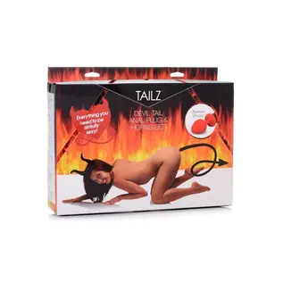 XR BRAND TAILZ DEVIL TAIL ANAL PLUG AND HORNS