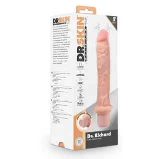 BLUSH DR SKIN SILICONE DR RICHARD VIBRATING DILDO 9" VANILLA