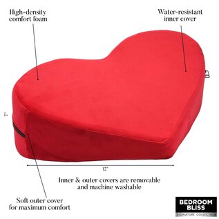 XR BEDROOM BLISS LOVE PILLOW HEART WEDGE  RED