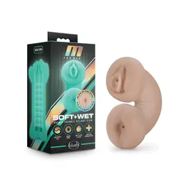 BLUSH STROKER M FOR MEN SOFT/WET DOUBLE TROUBLE GLOW IN THE DARK VANILLA