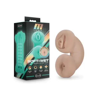 BLUSH M FOR MEN STROKER SOFT & WET DOUBLE TROUBLE GLOW IN THE DARK VANILLA