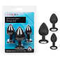 CALIFORNIA EXOTICS SILICONE GEM PLUG SET BLACK