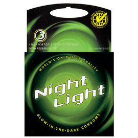 PARADISE PRODUCTS NIGHT LIGHT GLOW IN THE DARK CONDOM 3 PACK