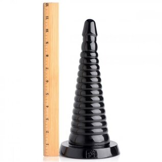 XR BRAND MASTER SERIES GIANT RIBBED ANAL CONE BLACK