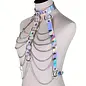 "O" HEAVENS "O" HEAVENS BRA BODY HARNESS WITH CHAINS HOLOGRAPHIC