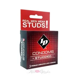 ID SYSTEMS ID CONDOMS STUDDED 3 PACK