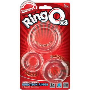 SCREAMING O COCK RINGS SET SCREAMING O RINGO X3 ERECTION CLEAR