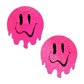 PASTEASE PASTEASE MELTY SMILEY FACE NEON PINK PASTIES