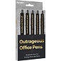 HOTT PRODUCTS OUTRAGEOUS OFFICE PENS ASST SAYINGS 5 PK